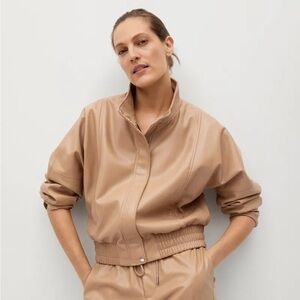 NWT mango faux leather bomber jacket